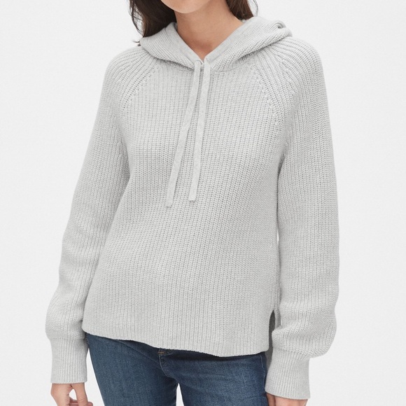 Gap Light Heather Knit Shaker Hoodie Size Medium - Picture 8 of 8